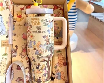 Personalized Classic Winnie The Pooh Design StanleyxDisney Tumbler 40oz, Laser Printed Design