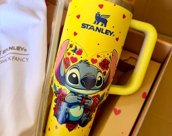 Personalized Stitch Design 40 oz StanleyxDisney Tumbler,  Nice Gift for Him Or Her