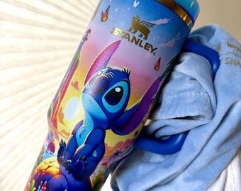 Vaso StanleyxDisney personalizado Stitch de 40 oz, un bonito regalo para él o ella