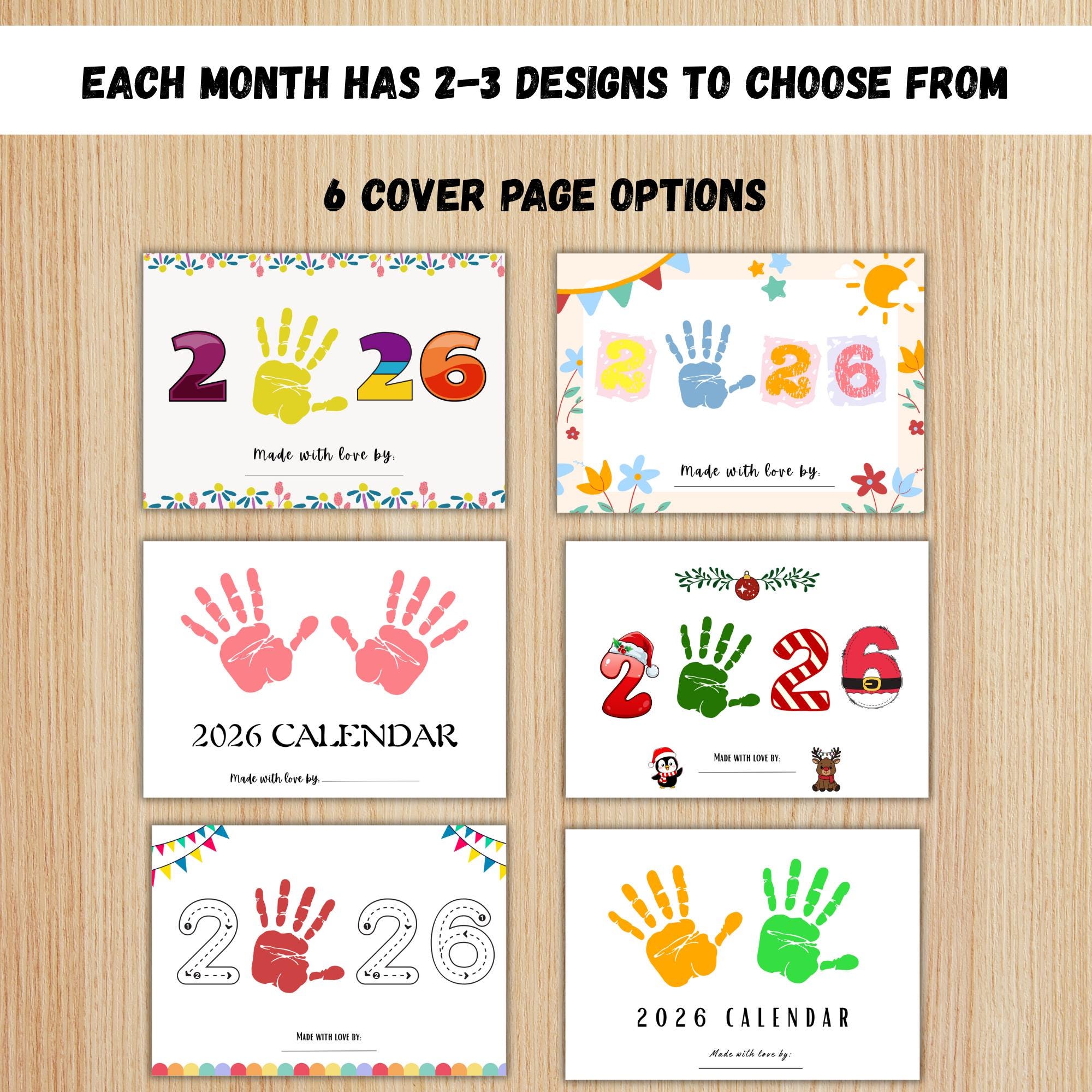 2026 Handprint Calendar Craft | Baby Keepsake Gift | DIY Printable ...