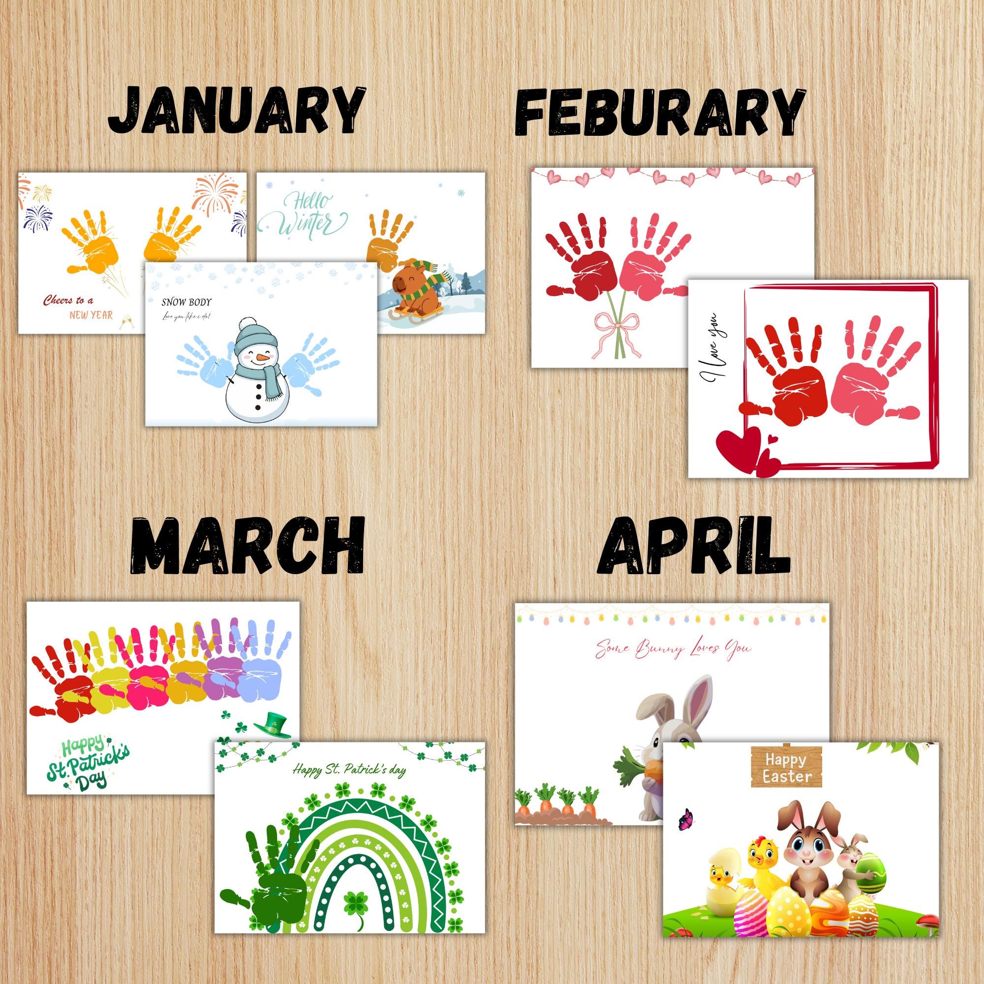 2026 Handprint Calendar Craft | Baby Keepsake Gift | DIY Printable ...