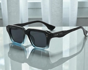 Vintage Summer Square Men Sunglasses – Rivet Frame UV400 Punk Trendy Shades