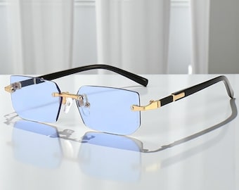 Unisex Metal Rimless Party Sunglasses – Outdoor Festival Shades Gift