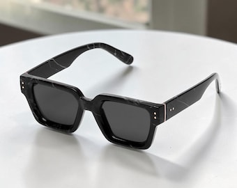 Retro Black Grey Men's Summer Punk Sunglasses - Unisex Street Style Sun Shades