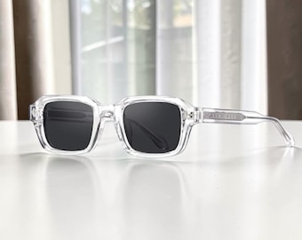 UV400 Polarized Retro Men's Punk Sunglasses - Square Outdoor Beach Travel Shades