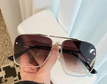 Metal Punk Big Frame Men Women Sunglasses – Square UV400 Driving Shades