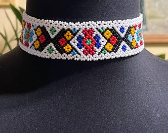 Handmade choker, Ukrainian Gerdan, Vyshyvanka  (#35)