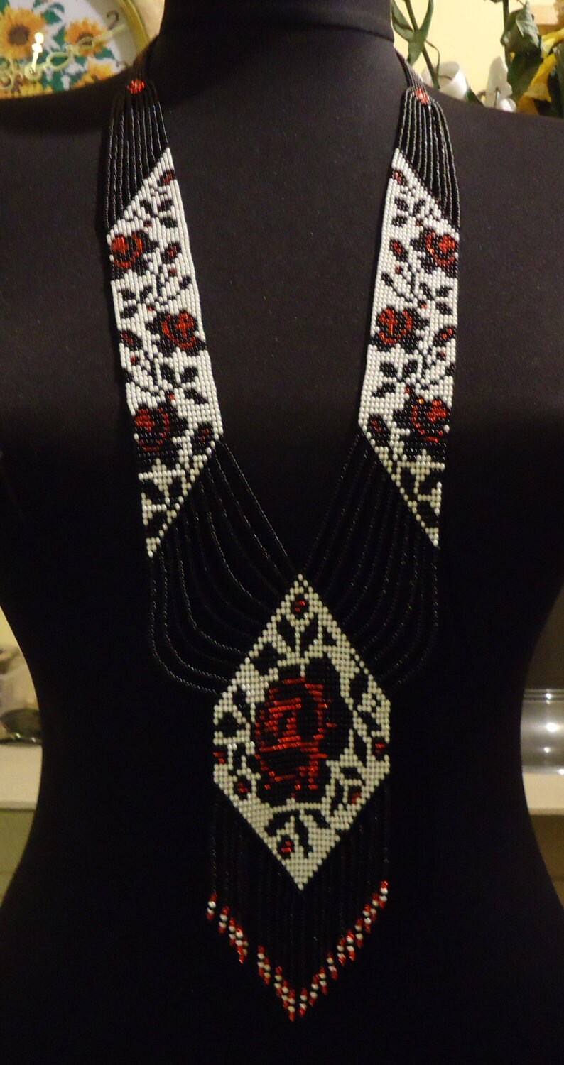 Free Shipping Ukrainian Handmade Jewelry Beaded Necklace | Etsy