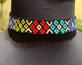 Handmade choker, Ukrainian Gerdan, Vyshyvanka  (#19)