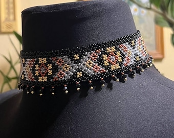 Handmade choker, Ukrainian Gerdan, Vyshyvanka  (#36)