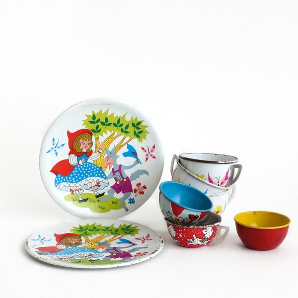 Tin Toy Plates Teacups Instant Collection