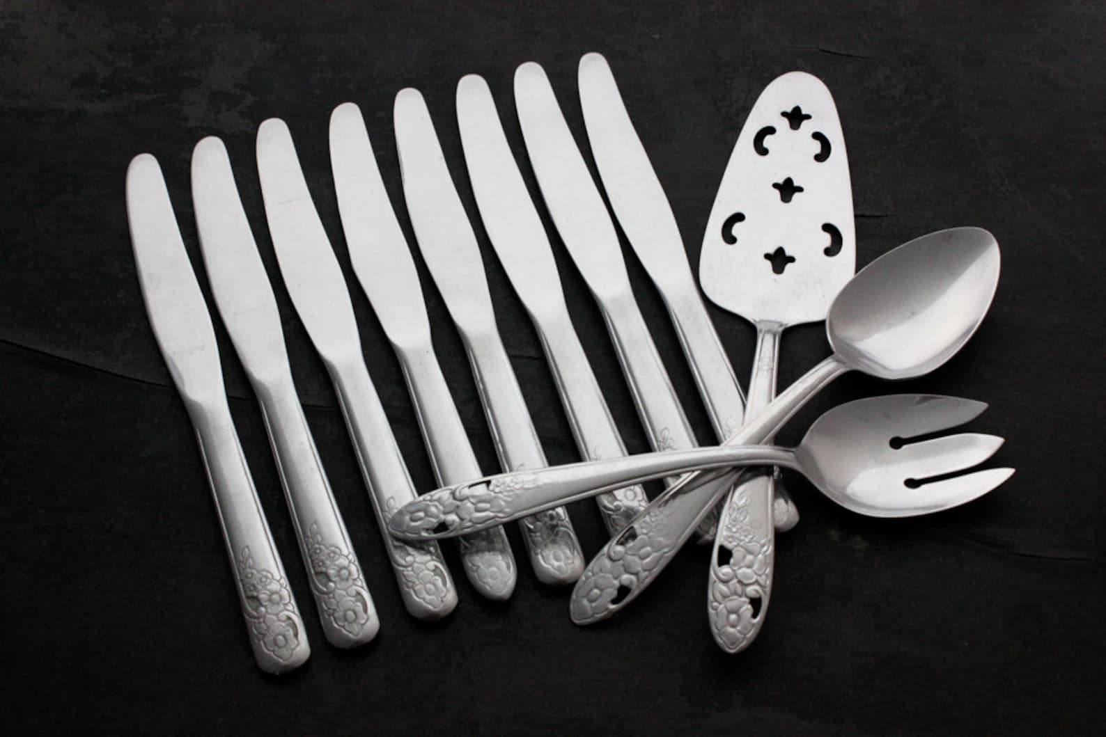 Vintage Stainless Steel Flatware MAYTIME E C Ltd 40 Pieces Etsy