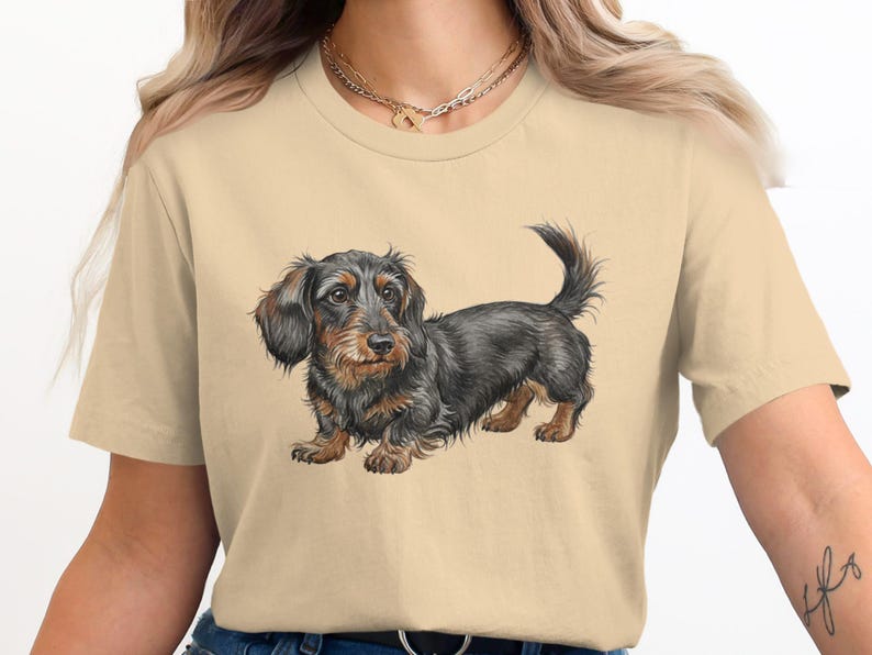 Dachshund Dog Graphic Tee, Cute Puppy T-shirt, Adorable Doxie Shirt, Gift for Dog Lovers, Cozy Casual Top, Women's Fashion Tee