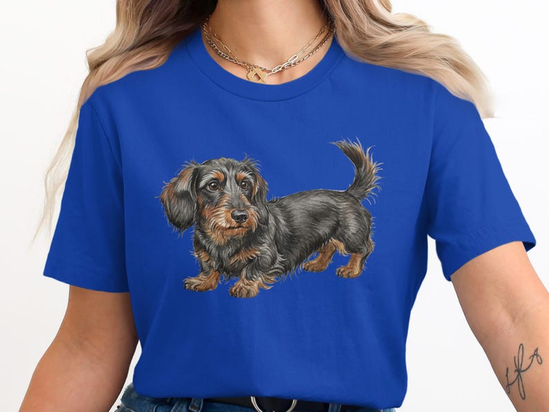 Cute Dachshund Dog Illustration T-Shirt, Perfect Gift for Dog Lovers, Casual Fashion Graphic Tee, Unisex Comfort Fit Shirt