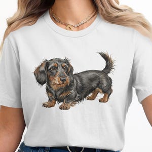 Cute Dachshund T Shirt, Dog Lover Gift, Dachshund Illustration, Adorable Dog Tee, Pet Owner Apparel, Fun Graphic Tee