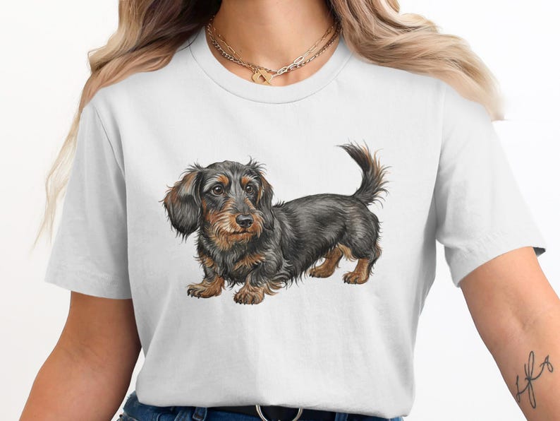 Cute Dachshund T Shirt, Dog Lover Gift, Dachshund Illustration, Adorable Dog Tee, Pet Owner Apparel, Fun Graphic Tee