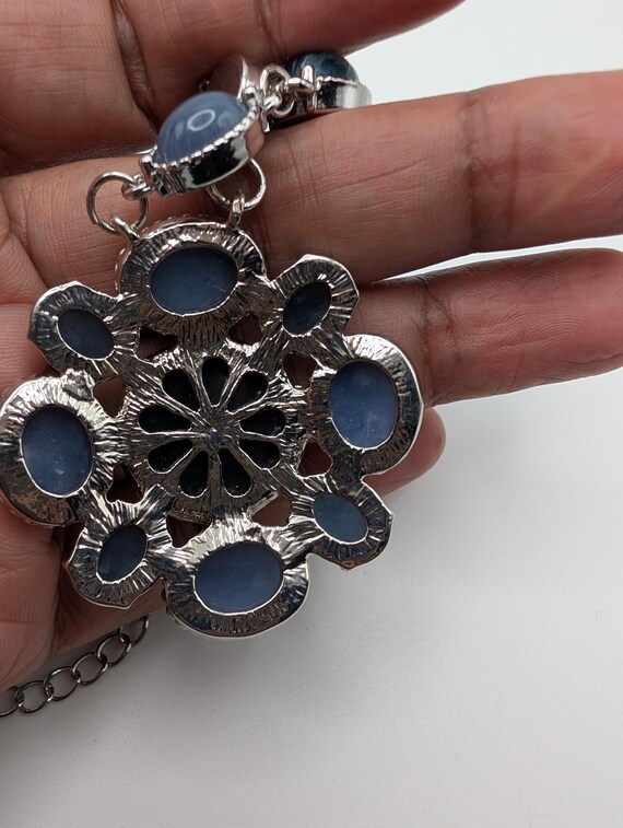 Talbots Blue Stone Statement Necklace Earrings Se… - image 7