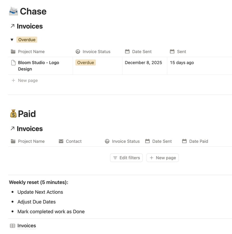 Notion Invoice Tracker Template for Freelancers | Payment & Follow-up ...