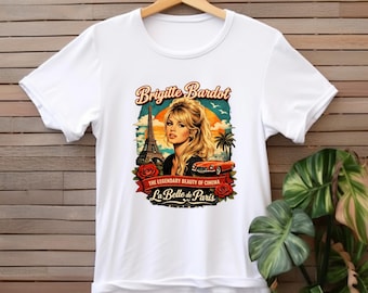 Vintage Brigitte Bardot Tee | 60s French Cinema Inspired Shirt | Retro Fashion Icon Gift
