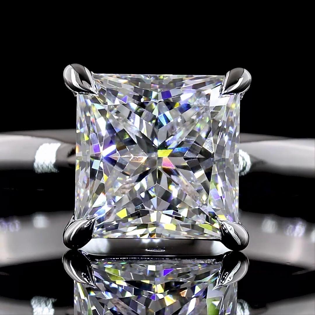 Princess Cut Lab Grown Diamond Engagement Ring - Etsy