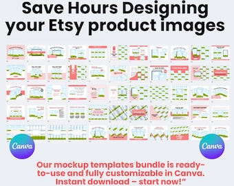 Etsy Listing Mockup Templates Bundle, Editable Canva Designs (Digital Download)