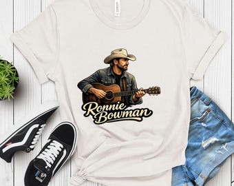 Ronnie Bowman Bluegrass Country Music Tee, Cowboy Guitarist T-Shirt