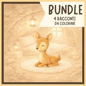 Bundle Libri da Colorare Bambini 4–8 Anni / 4 Racconti Illustrati / Le Avventure di Usti – Collezione Completa / PDF A4 Stampabili