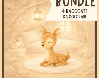 Bundle Libri da Colorare Bambini 4–8 Anni | 4 Racconti Illustrati | Le Avventure di Usti – Collezione Completa | PDF A4-stämpel