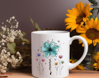 Mama Tasse Blumen | Floral Mom Mug | Geschenk für Mama | Muttertag Tasse | Blumen Tasse mit Mama Motiv