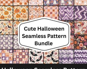Lot de motifs sans couture d'Halloween | 30 jolis papiers numériques pour Halloween, arrière-plans JPG floraux citrouille fantôme, papier de scrapbooking