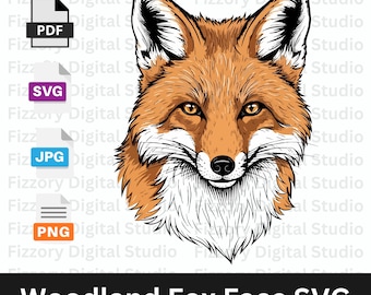 Realistischer Fuchskopf SVG, Waldfuchs Gesicht SVG, Tier SVG für Shirts, Fuchs Clipart Png, Cricut Cut Datei