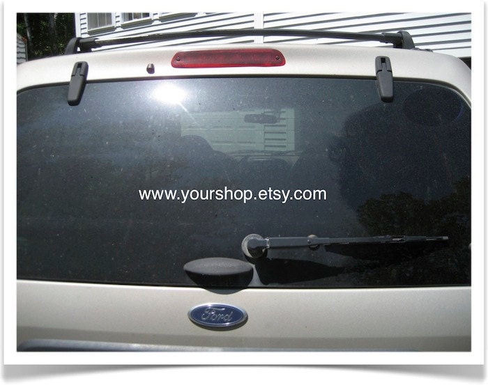 Custom Etsy Shop or site Url Vinyl Car Window Decal Etsy