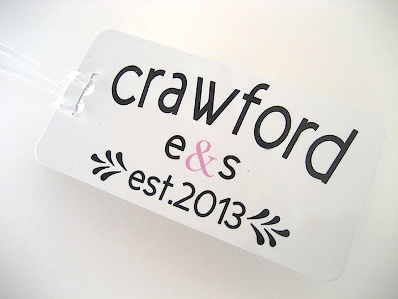 Luggage Tag Pair Custom Family Name Luggage Tag Set His and Hers Luggage Tags Personalized Luggage Tag image 1