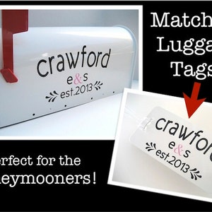 Luggage Tag Pair Custom Family Name Luggage Tag Set His and Hers Luggage Tags Personalized Luggage Tag image 2