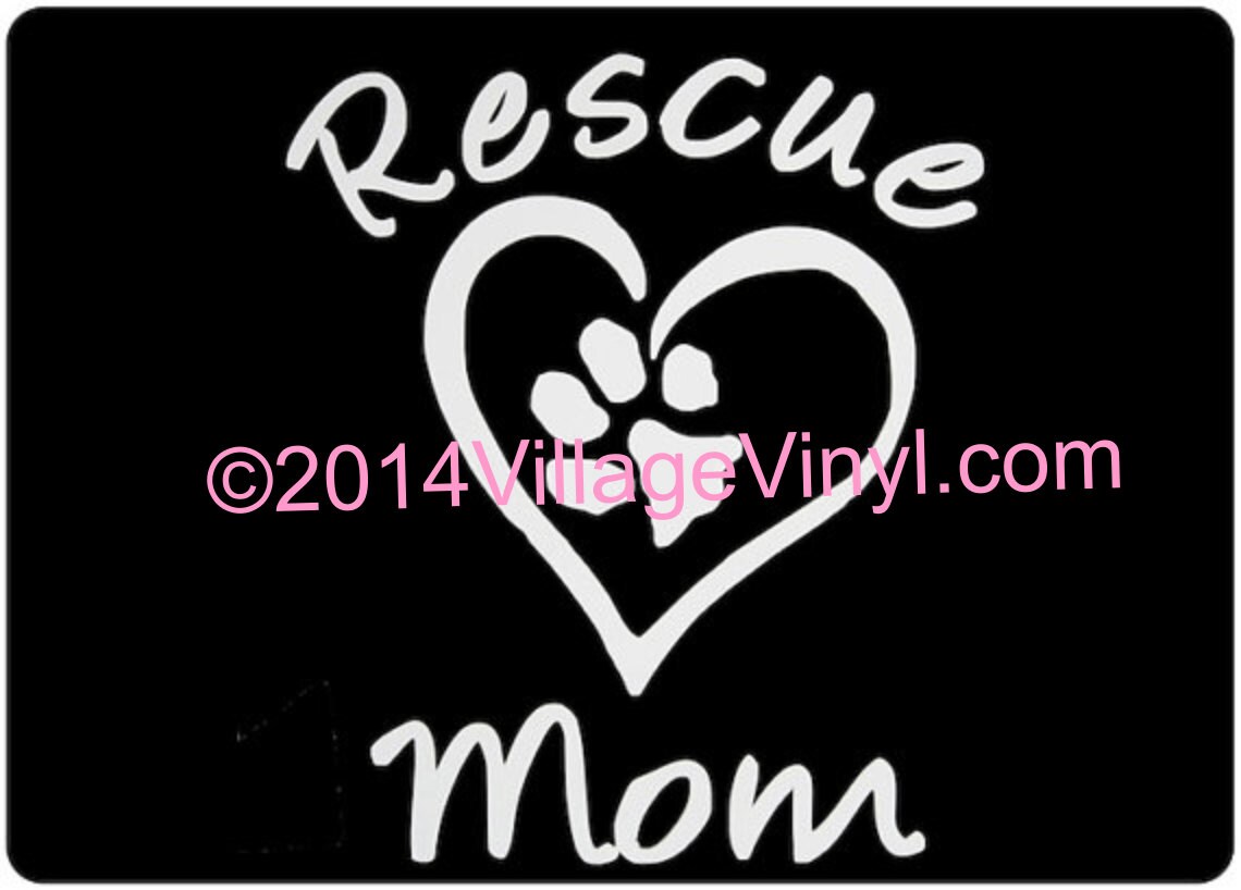 "Rescue Mom" Car Decal - 2-Pack Fun Whimsical Weather-Proof Sticker