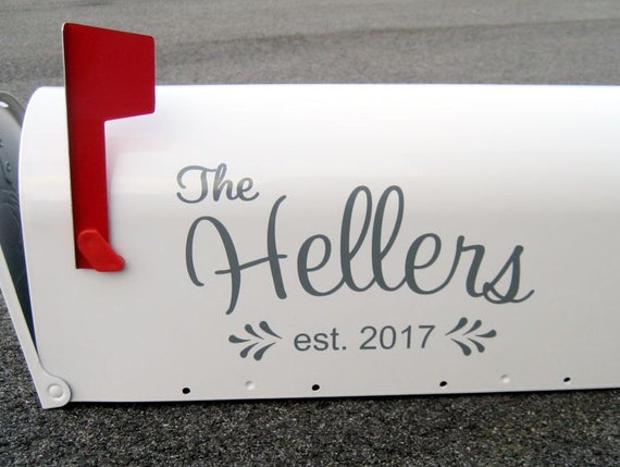Personalized Mailbox Decals for DIY Wedding Card Box, Set of 2 - Vinyl  Written