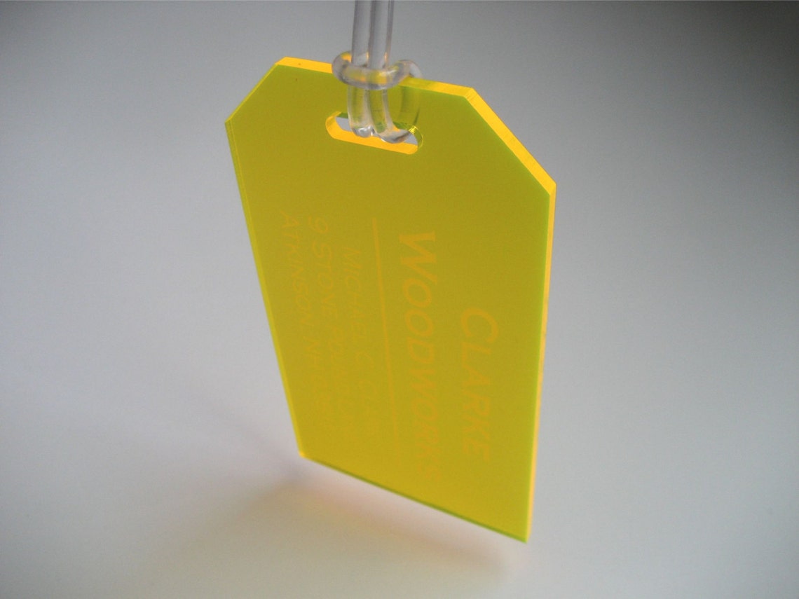 Luggage Tag Neon Glow in the Light Custom Engraved Luggage Etsy