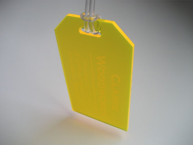 Luggage Tag Neon Glow in the Light Custom Engraved Luggage Etsy