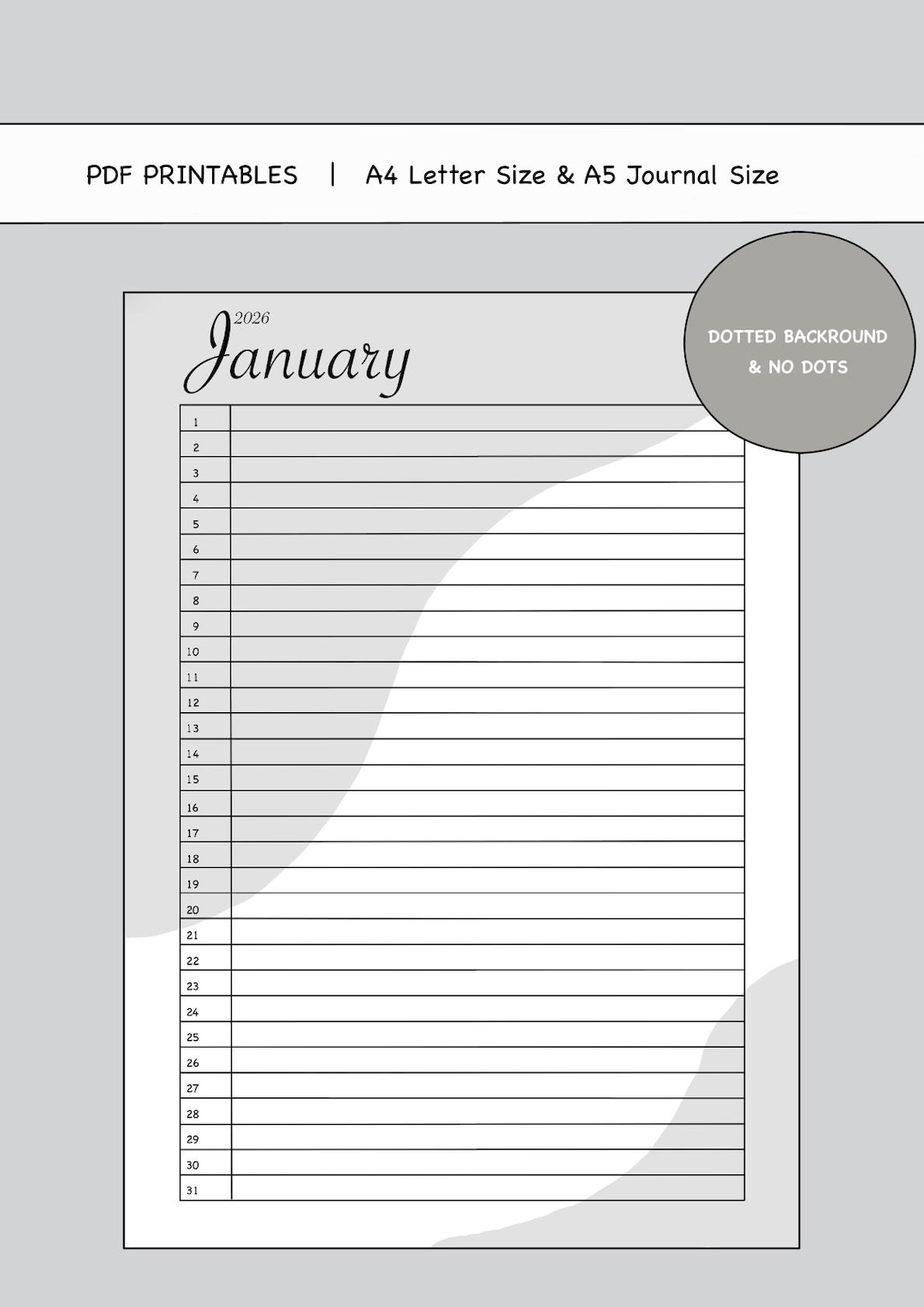 Digital 2026 Calendar Template | Monthly Calendar Pages for Printing ...