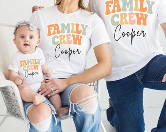 Personalized Family Crew T-Shirts, Matching Family Name Outfit