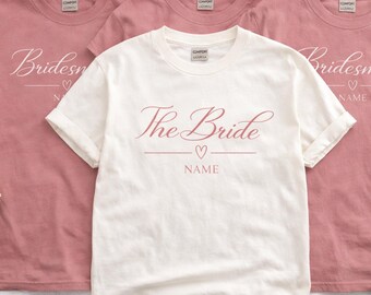Custom Bride & Bridesmaid T-Shirt Set, Bachelorette Party Shirts