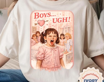 Boys Ugh Retro Comic T-Shirt, Feminist Humor Graphic Tee