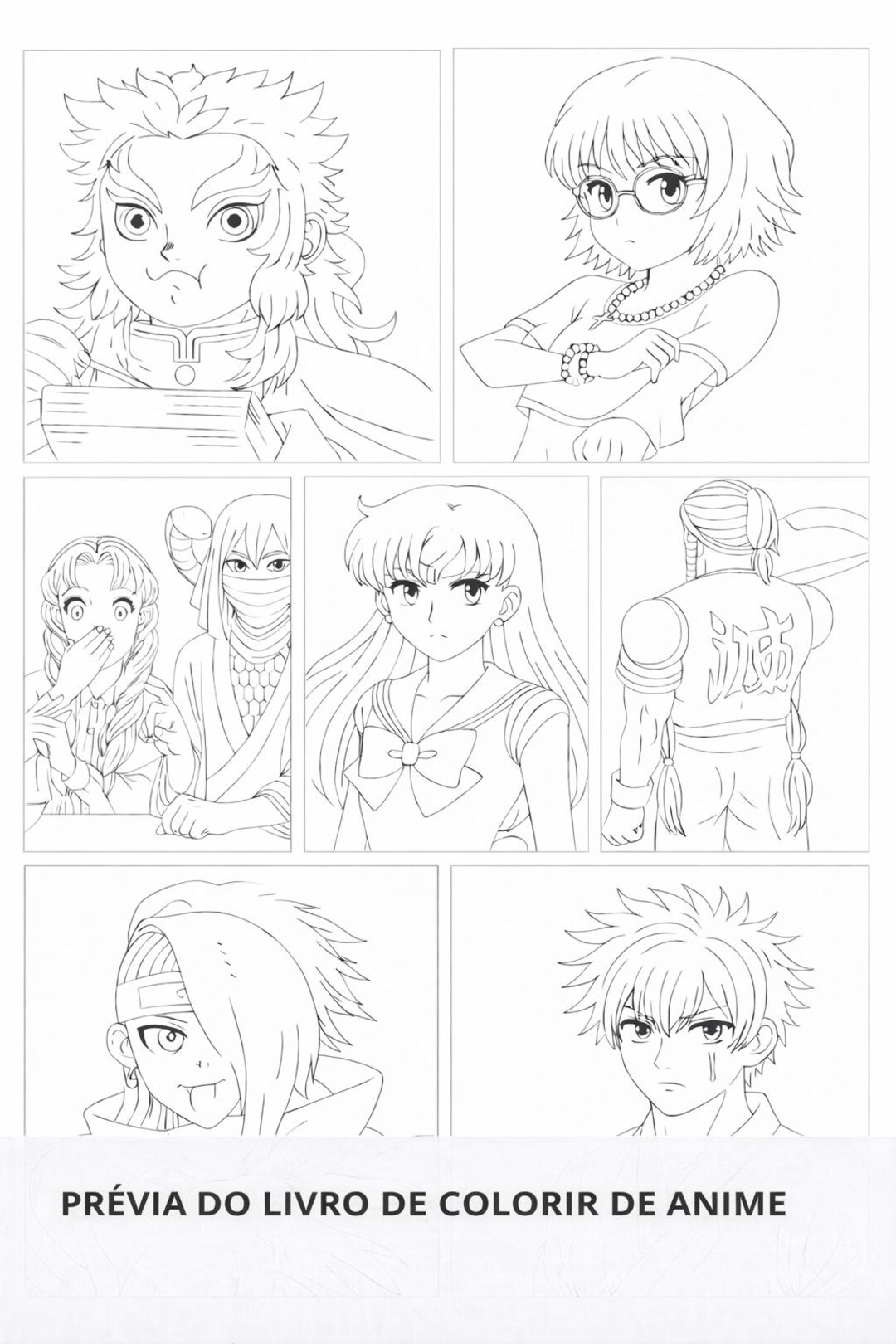 Livro De Colorir Anime – 30 Ilustrações Originais Em Estilo Anime ...