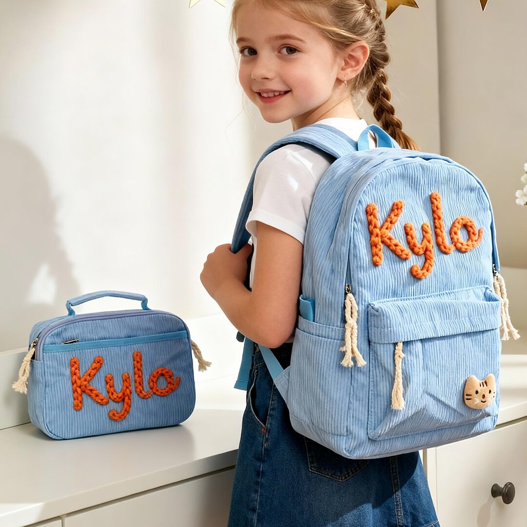 Custom Name Kids Backpack Lunch Bag Set | Personalized Toddler ...