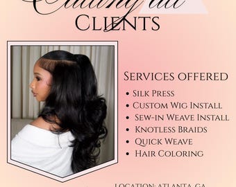 New Client Hair Stylist Booking Flyer (Digital Download)