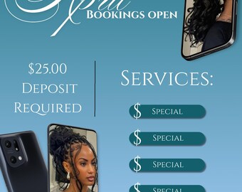 Blue April Booking Flyer, MUA Client Appreciation Template (Digital Download)