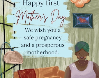 First Mother's Day Card, Pregnancy Congratulations, New Mom Greeting (Digital Download)