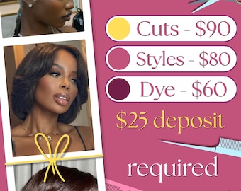 Hairstylist Booking Flyer, New Client Special, Wig Install Template (Digital Download)
