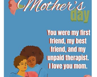 Funny Mother's Day Card, First Time Mom, New Mommy, Mother to Be (Digital Download)