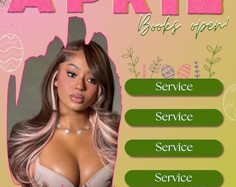 April Booking Flyer, MUA Client Appreciation Template (Digital Download)